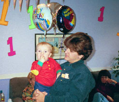 Alex, aunt, balloons
