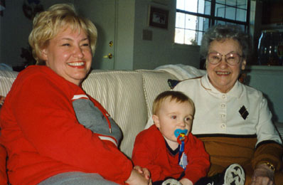 Alexander with his grandmother and his great grandmother