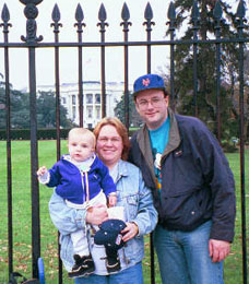 Alexander and his parents in front of South Lawn of the White House